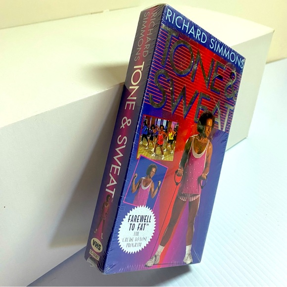 VTG 1994 NEW SEALED VHS RICHARD SIMMONS TONE & SWEAT EXERCISE TAPE ORIGINAL BOX - Picture 9 of 9